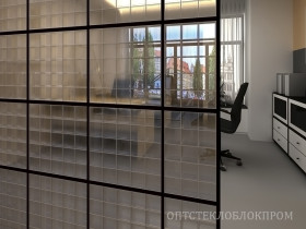 бесцветные и цветные стены и перегородки из стеклоблоков